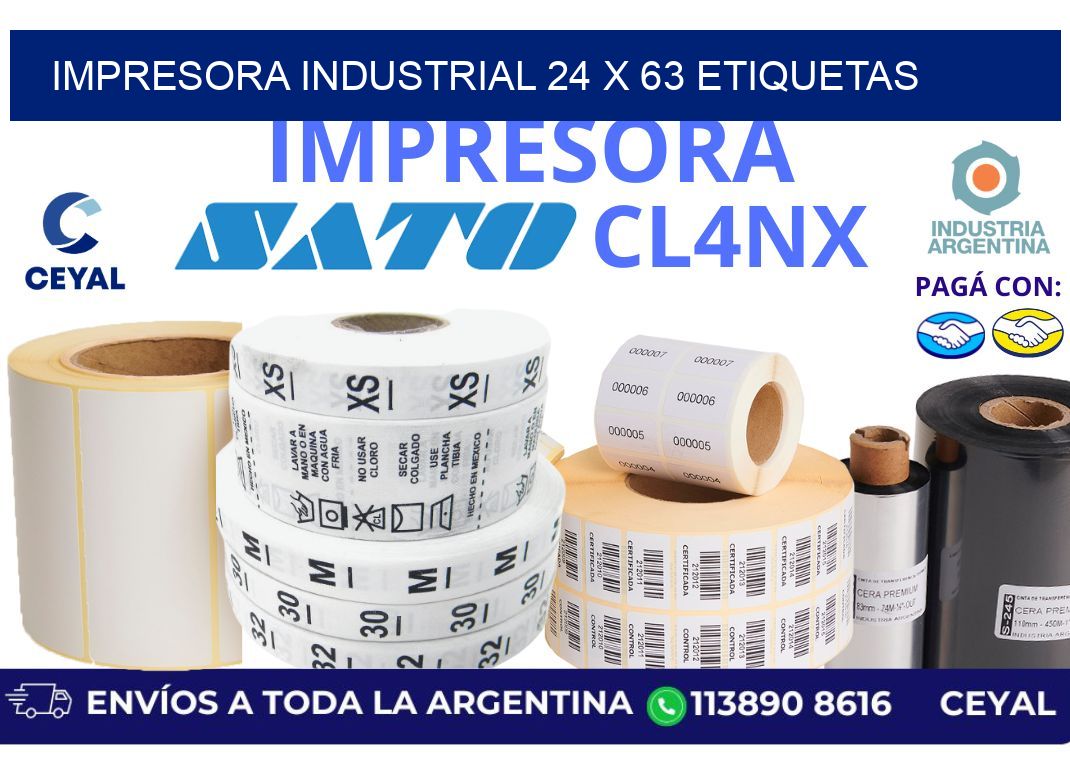 impresora industrial 24 x 63 etiquetas
