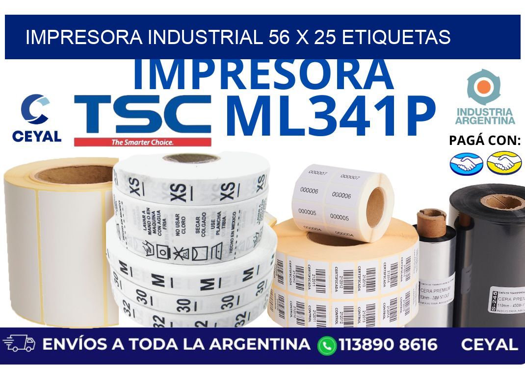 impresora industrial 56 x 25 etiquetas