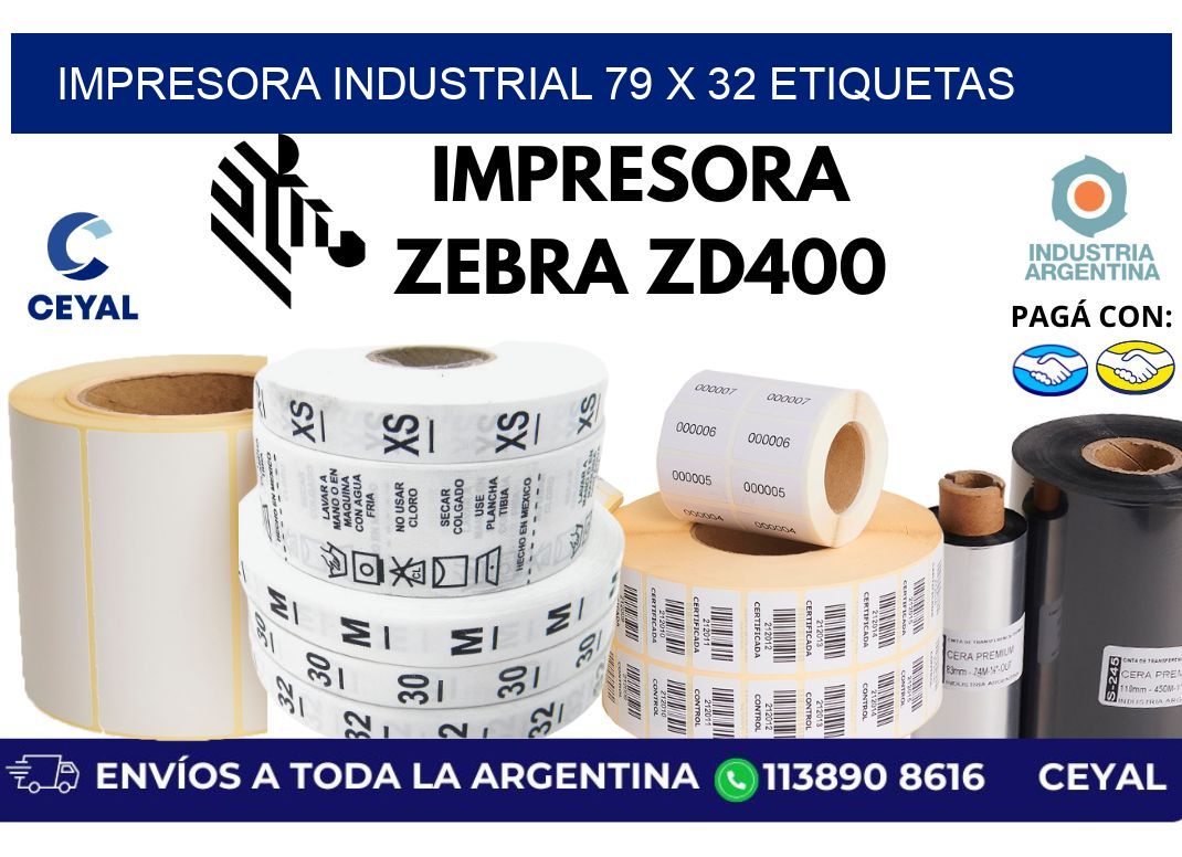 impresora industrial 79 x 32 etiquetas