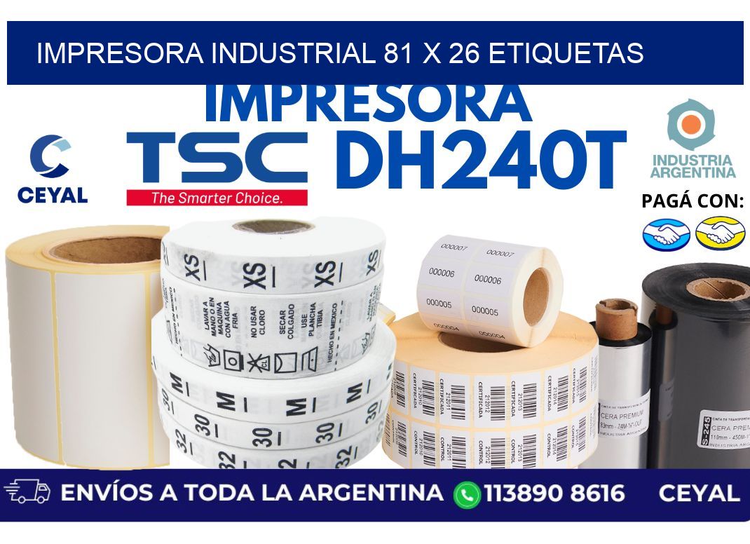 impresora industrial 81 x 26 etiquetas