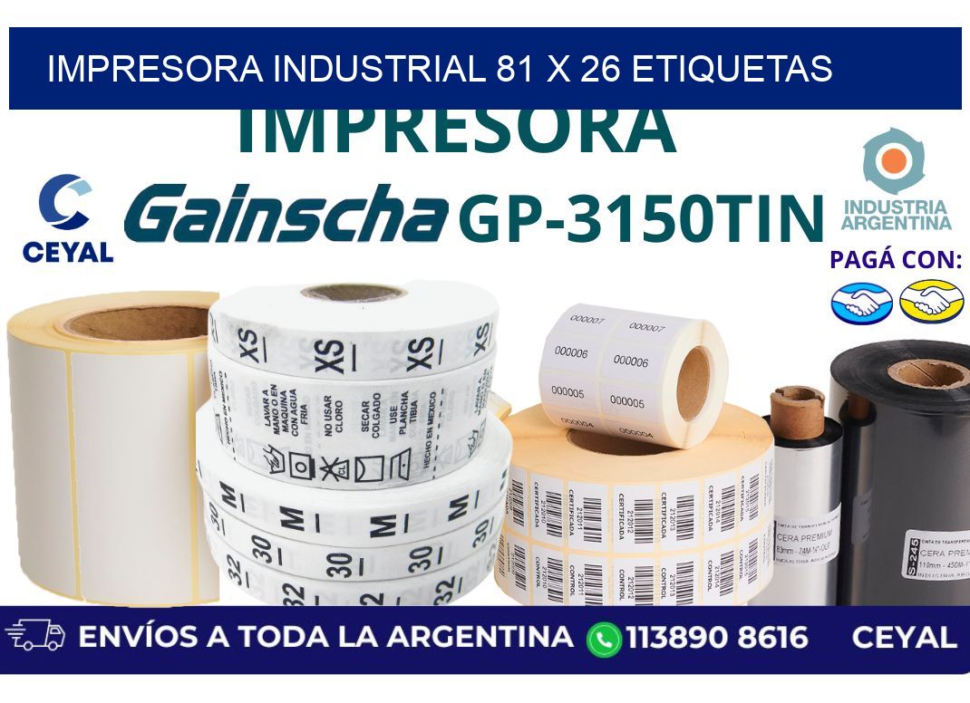 impresora industrial 81 x 26 etiquetas