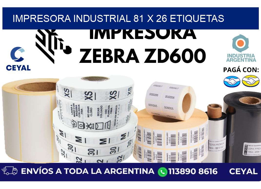 impresora industrial 81 x 26 etiquetas