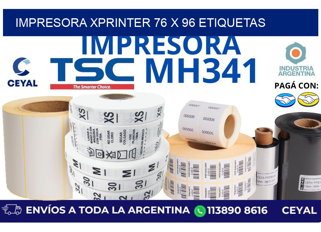 impresora xprinter 76 x 96 etiquetas