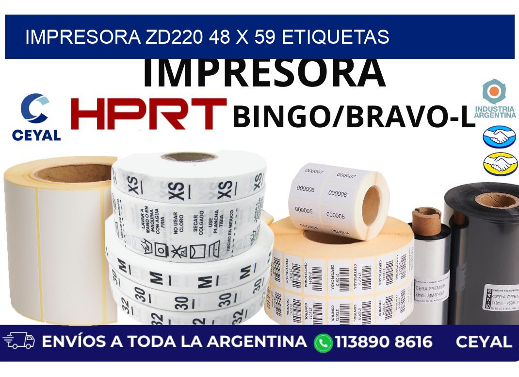 impresora zd220 48 x 59 etiquetas
