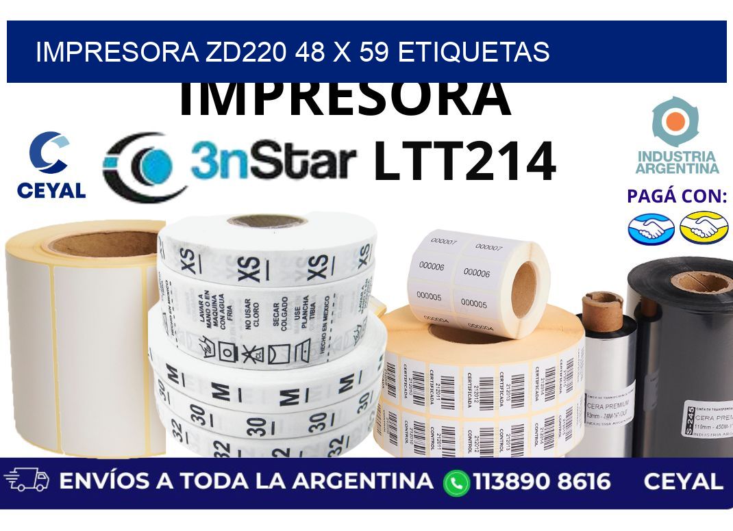 impresora zd220 48 x 59 etiquetas
