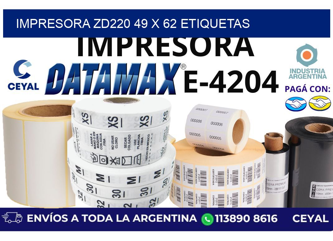 impresora zd220 49 x 62 etiquetas