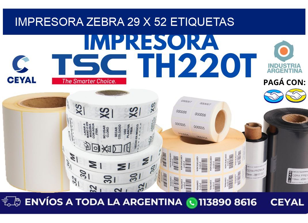 impresora zebra 29 x 52 etiquetas