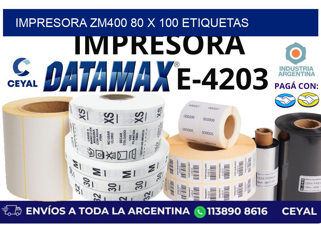 impresora zm400 80 x 100 etiquetas