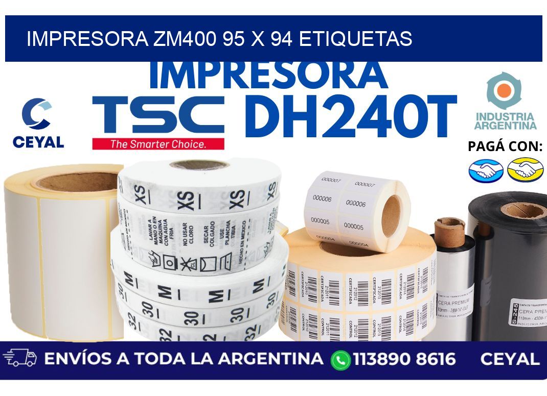 impresora zm400 95 x 94 etiquetas