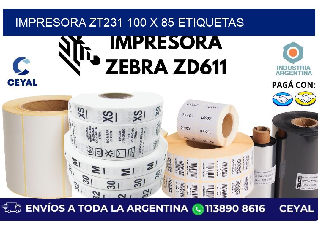 impresora zt231 100 x 85 etiquetas