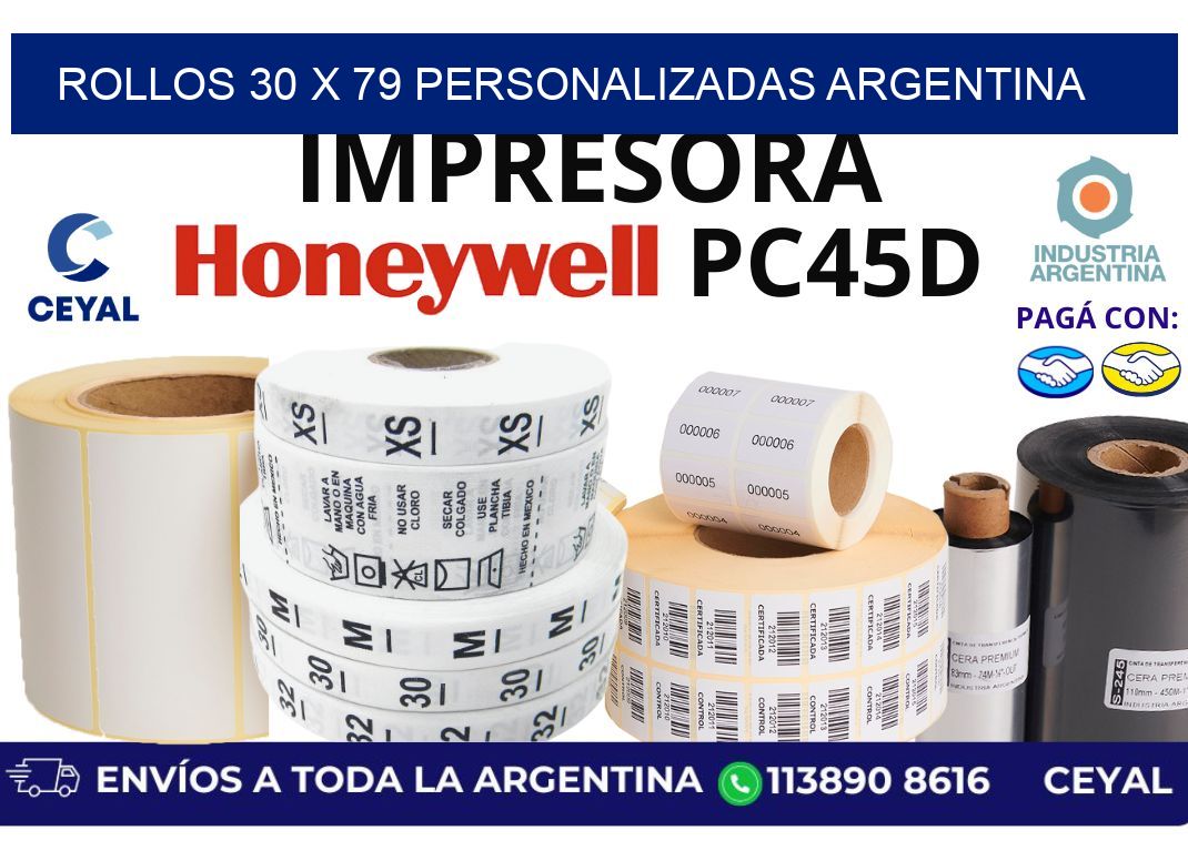 rollos 30 x 79 personalizadas argentina