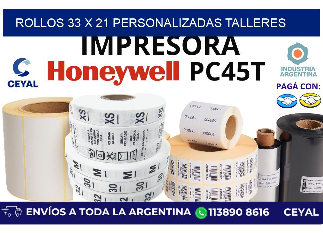 rollos 33 x 21 personalizadas talleres