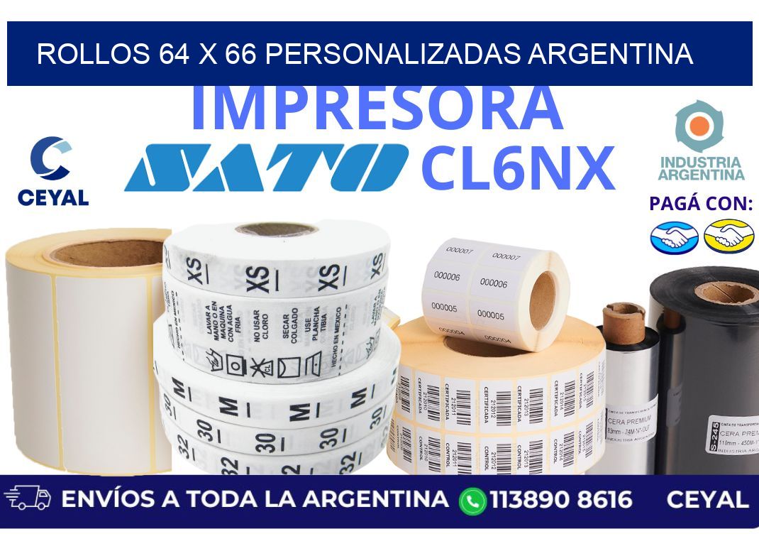 rollos 64 x 66 personalizadas argentina