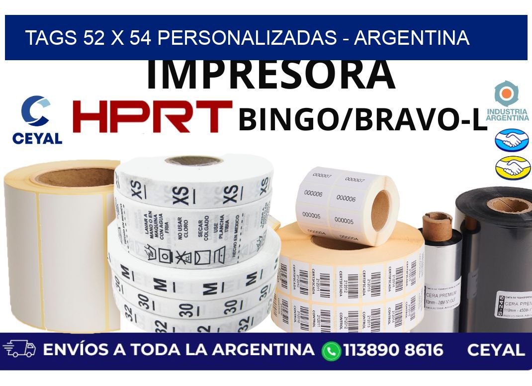 tags 52 x 54 personalizadas – Argentina