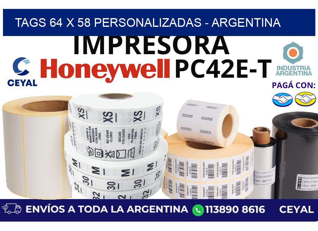 tags 64 x 58 personalizadas - Argentina
