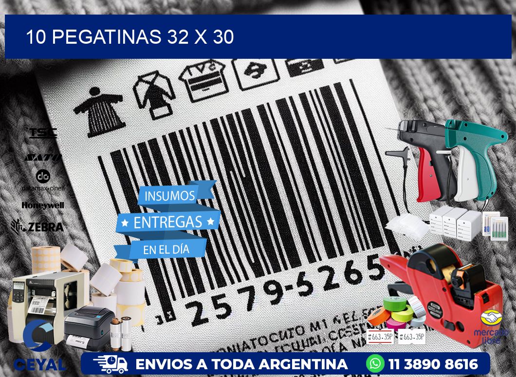 10 PEGATINAS 32 x 30