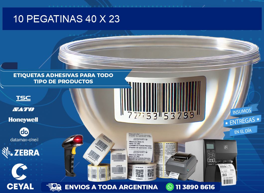 10 PEGATINAS 40 x 23