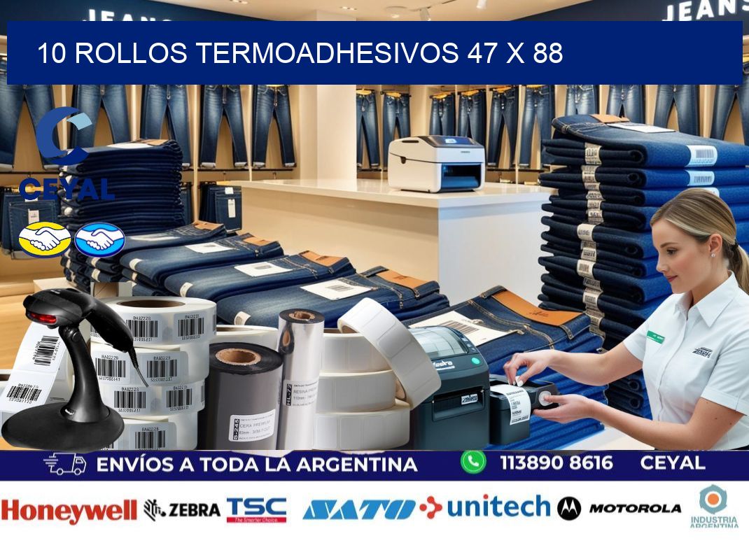 10 ROLLOS TERMOADHESIVOS 47 x 88