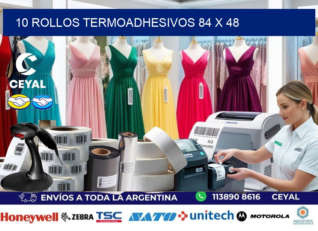 10 ROLLOS TERMOADHESIVOS 84 x 48