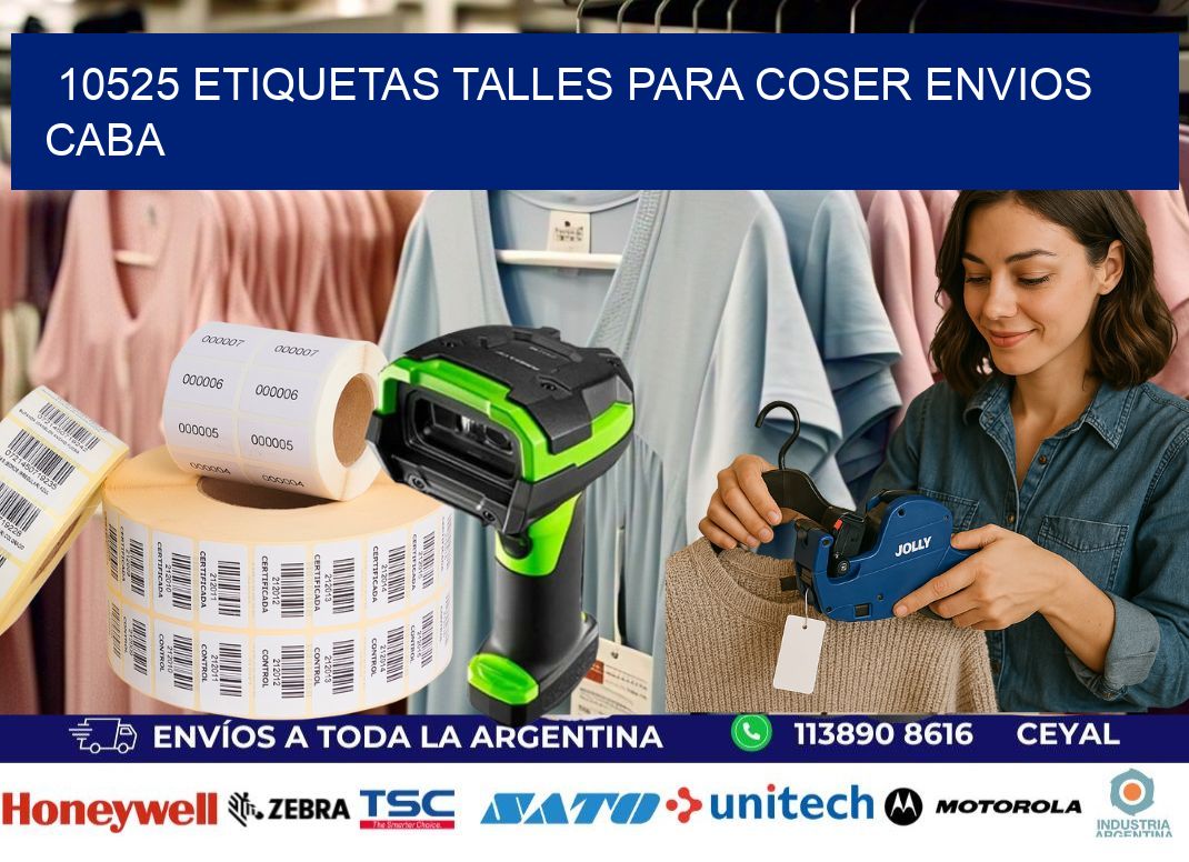 10525 ETIQUETAS TALLES PARA COSER ENVIOS CABA