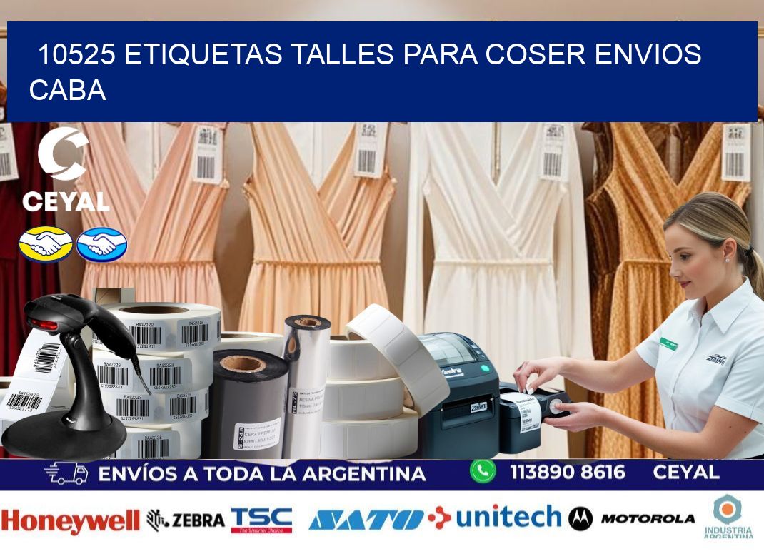 10525 ETIQUETAS TALLES PARA COSER ENVIOS CABA