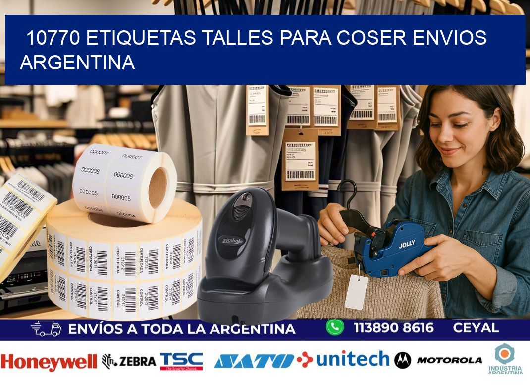 10770 ETIQUETAS TALLES PARA COSER ENVIOS ARGENTINA