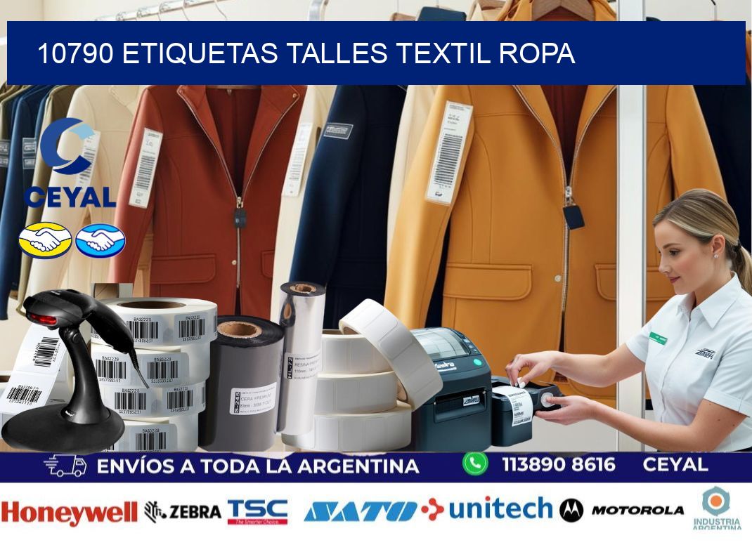 10790 ETIQUETAS TALLES TEXTIL ROPA