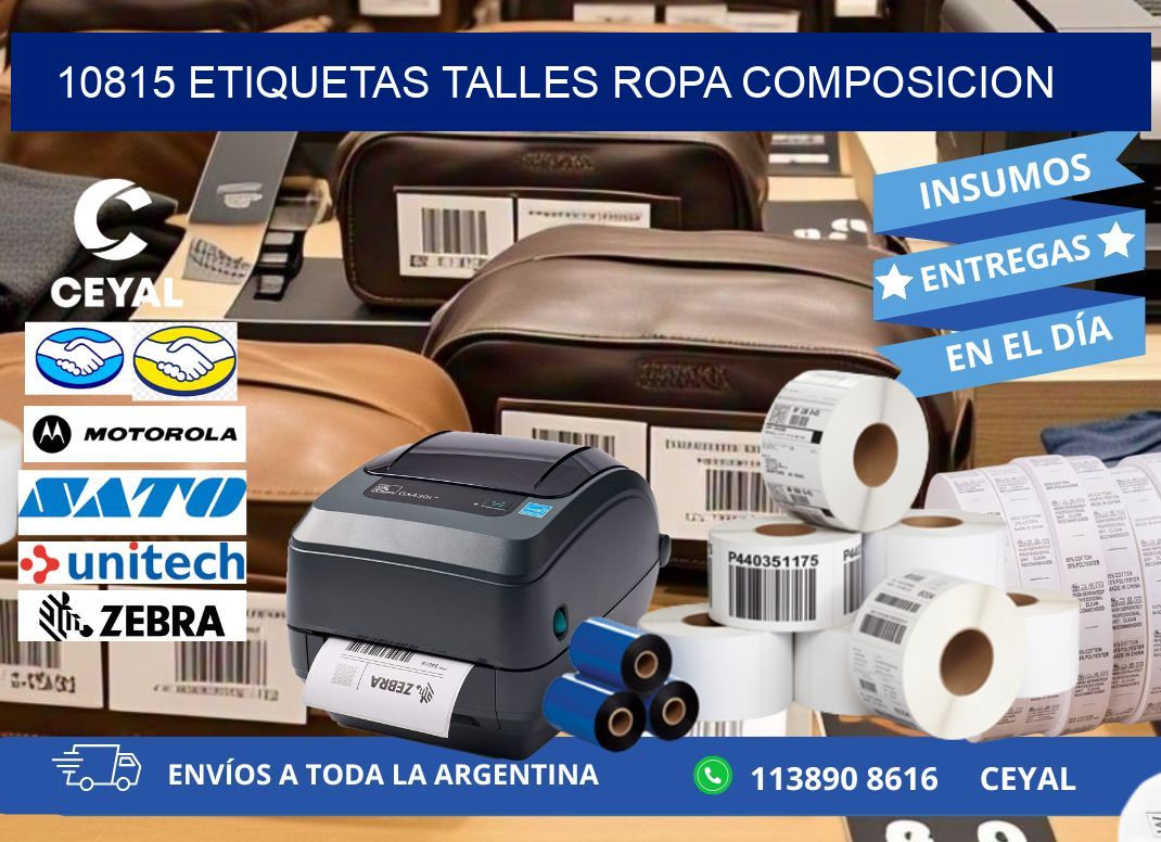 10815 ETIQUETAS TALLES ROPA COMPOSICION
