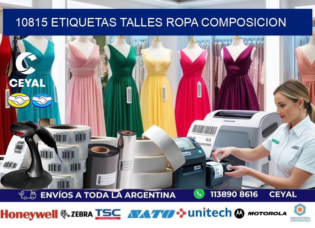 10815 ETIQUETAS TALLES ROPA COMPOSICION