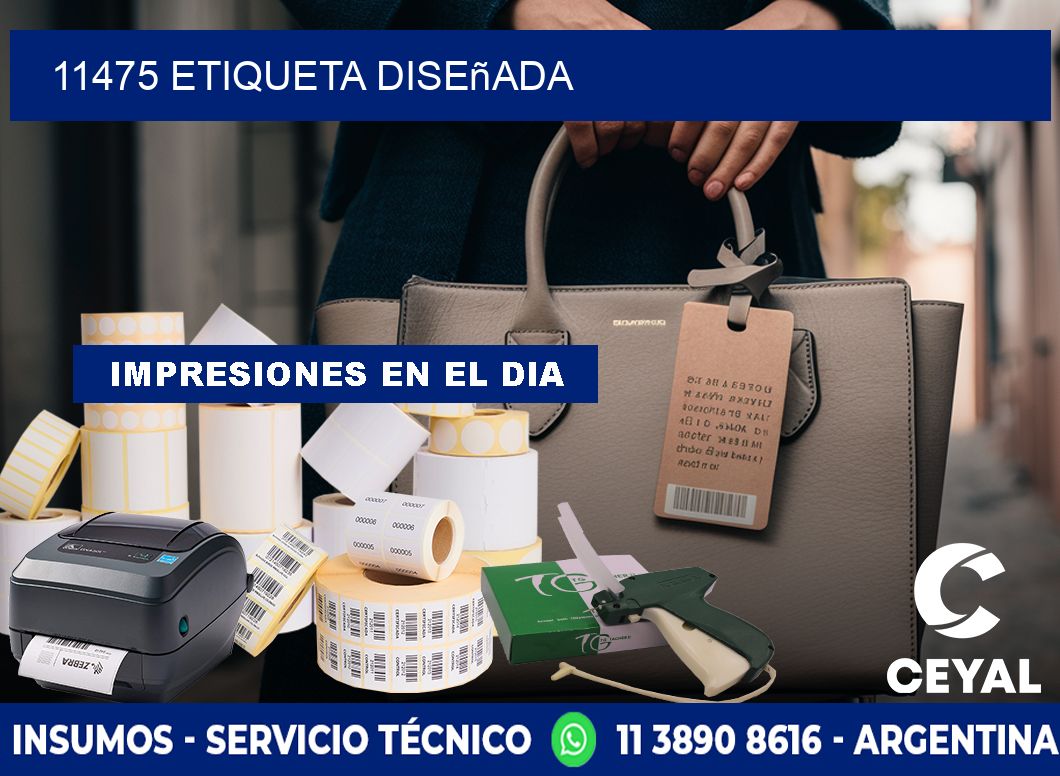 11475 etiqueta diseñada