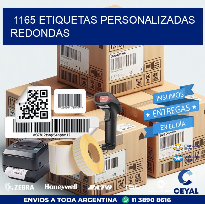 1165 Etiquetas personalizadas redondas