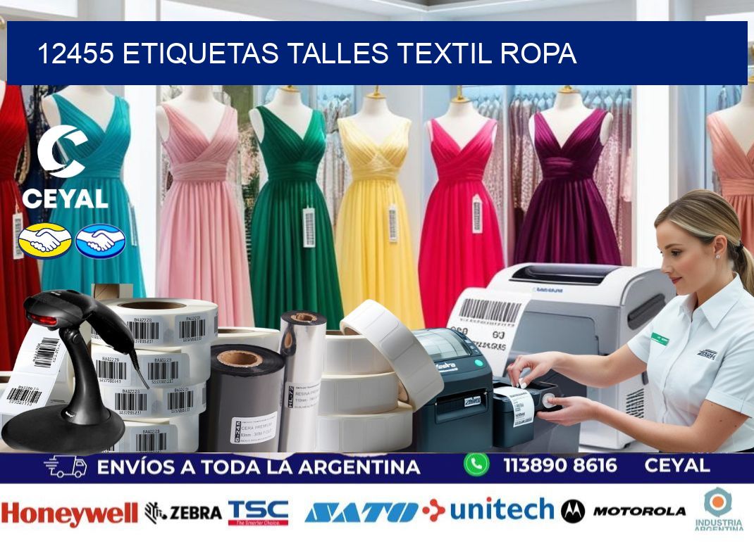 12455 ETIQUETAS TALLES TEXTIL ROPA