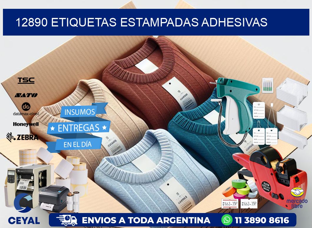 12890 etiquetas estampadas adhesivas