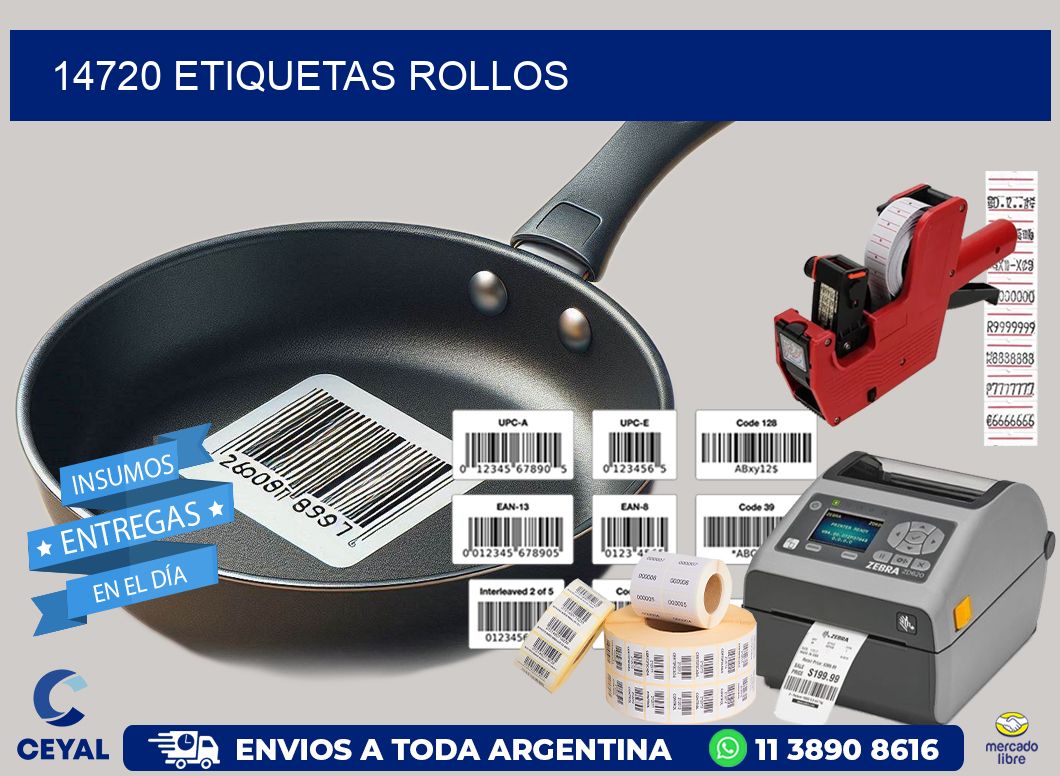 14720 etiquetas rollos