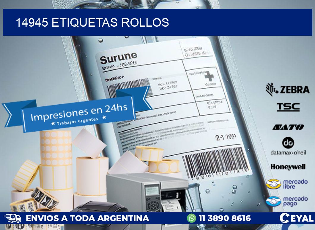 14945 etiquetas rollos