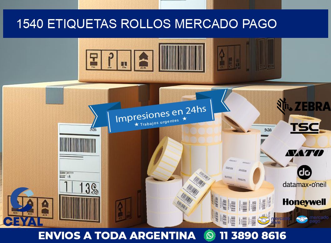 1540 etiquetas rollos MERCADO PAGO