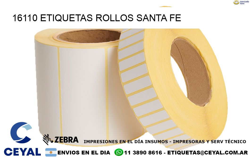 16110 etiquetas rollos SANTA FE