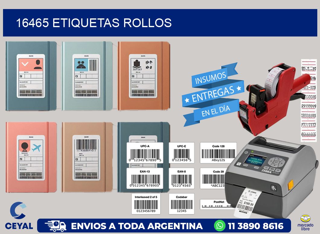 16465 etiquetas rollos