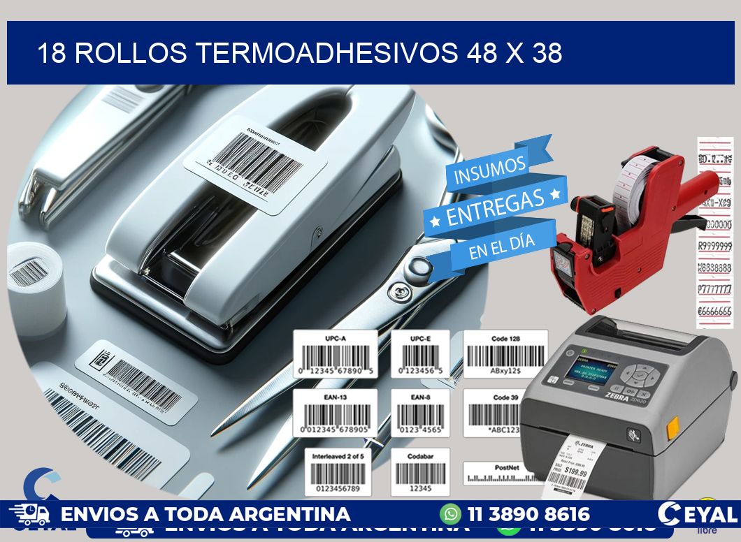 18 ROLLOS TERMOADHESIVOS 48 x 38