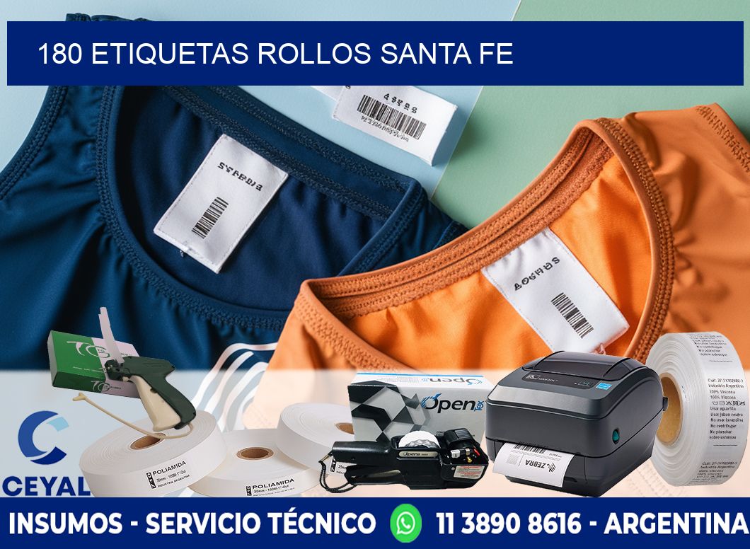 180 etiquetas rollos SANTA FE