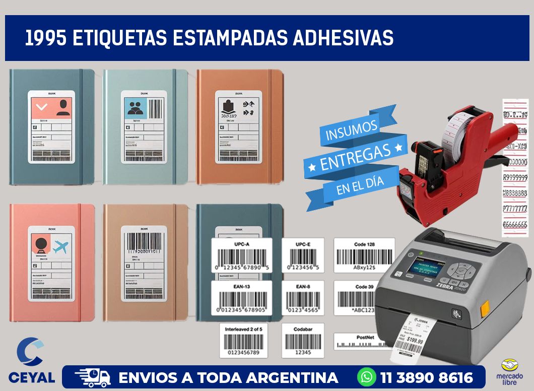 1995 etiquetas estampadas adhesivas