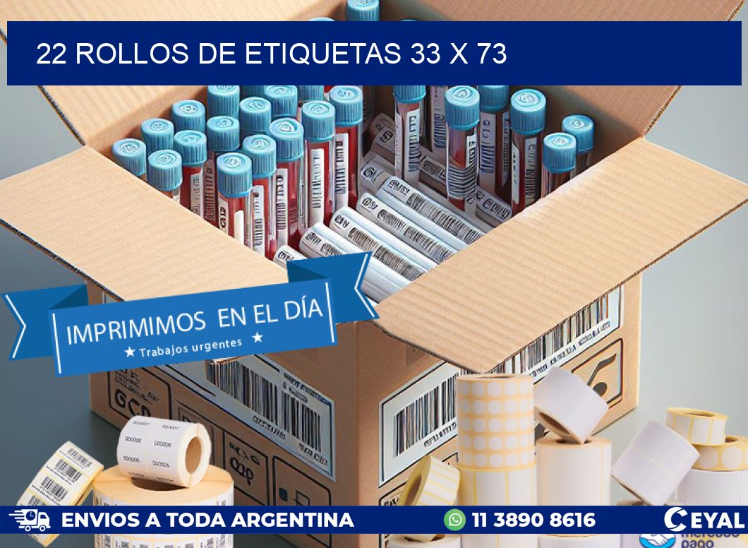 22 ROLLOS DE ETIQUETAS 33 x 73