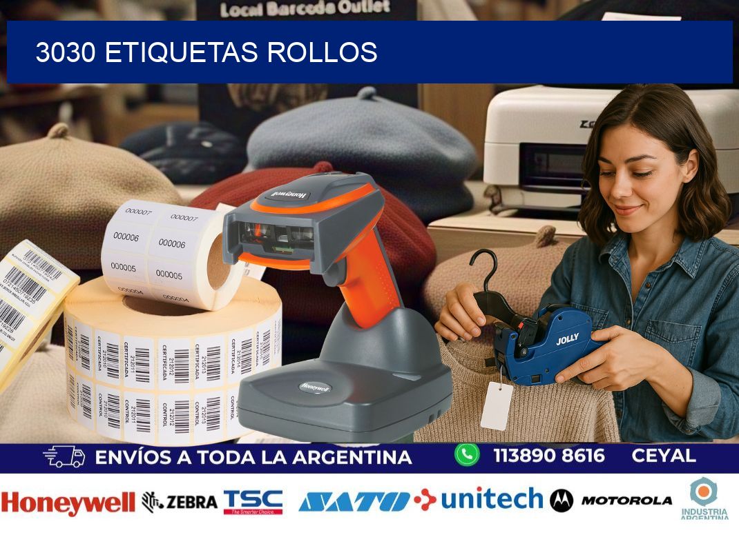 3030 etiquetas rollos
