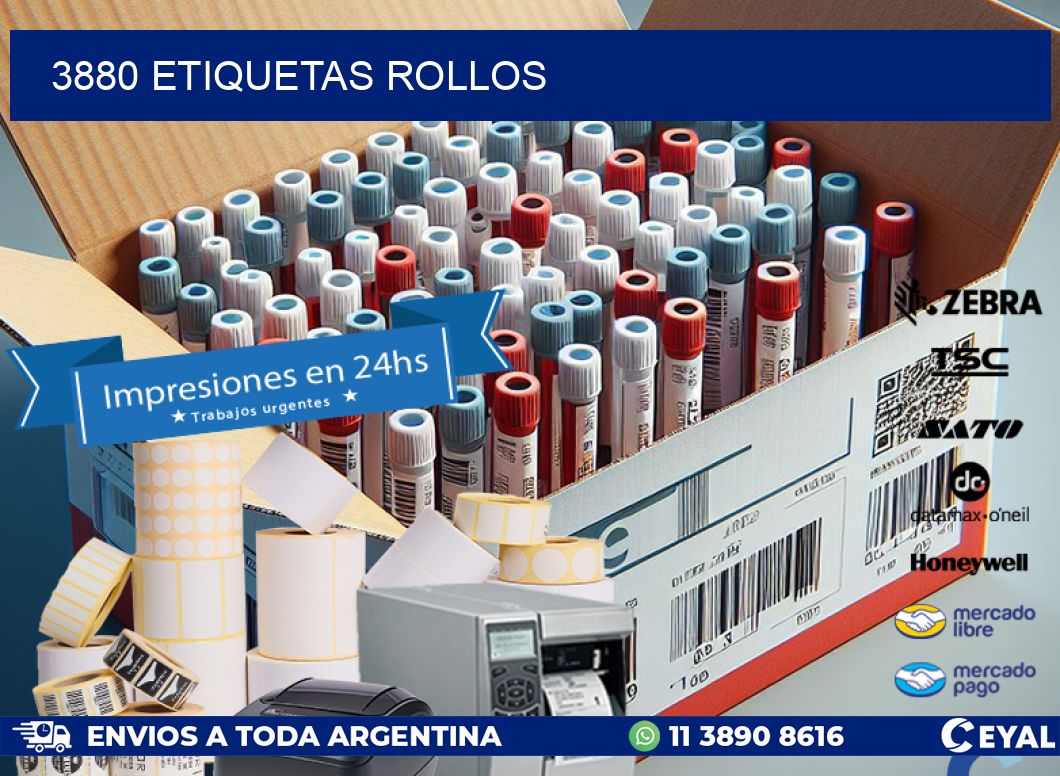 3880 etiquetas rollos
