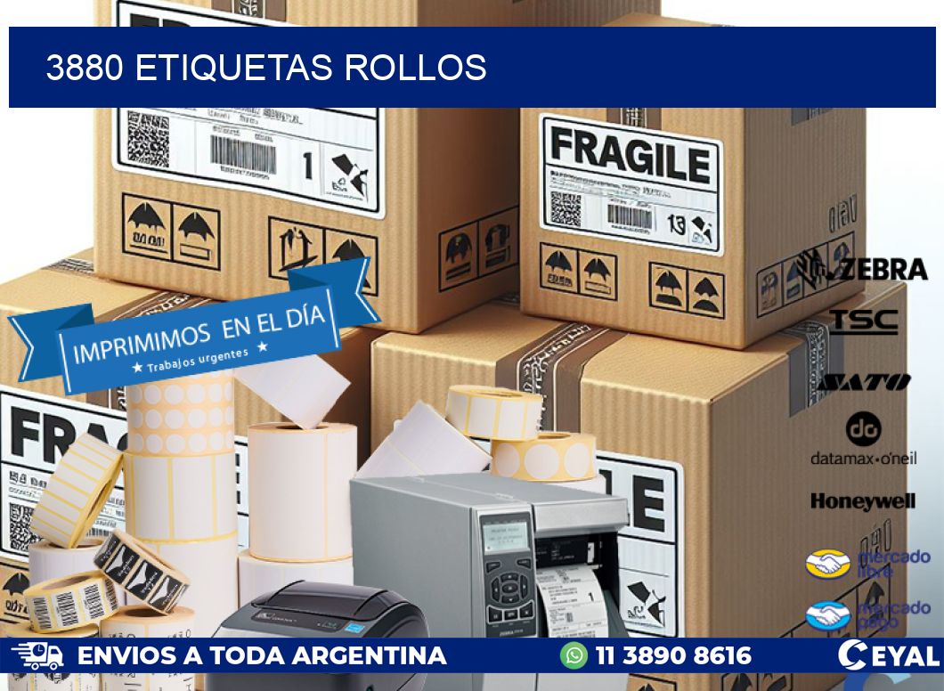 3880 etiquetas rollos