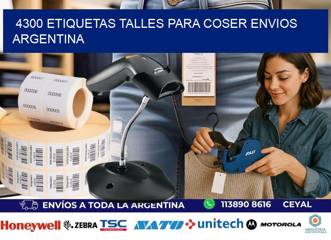 4300 ETIQUETAS TALLES PARA COSER ENVIOS ARGENTINA