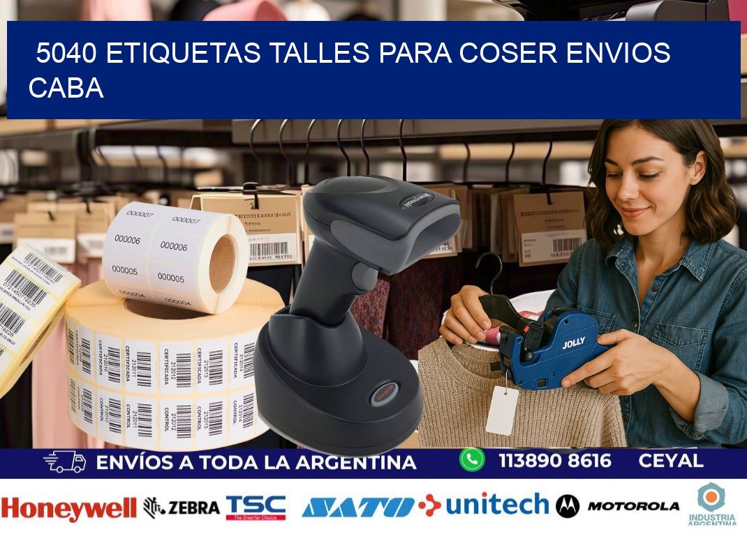 5040 ETIQUETAS TALLES PARA COSER ENVIOS CABA