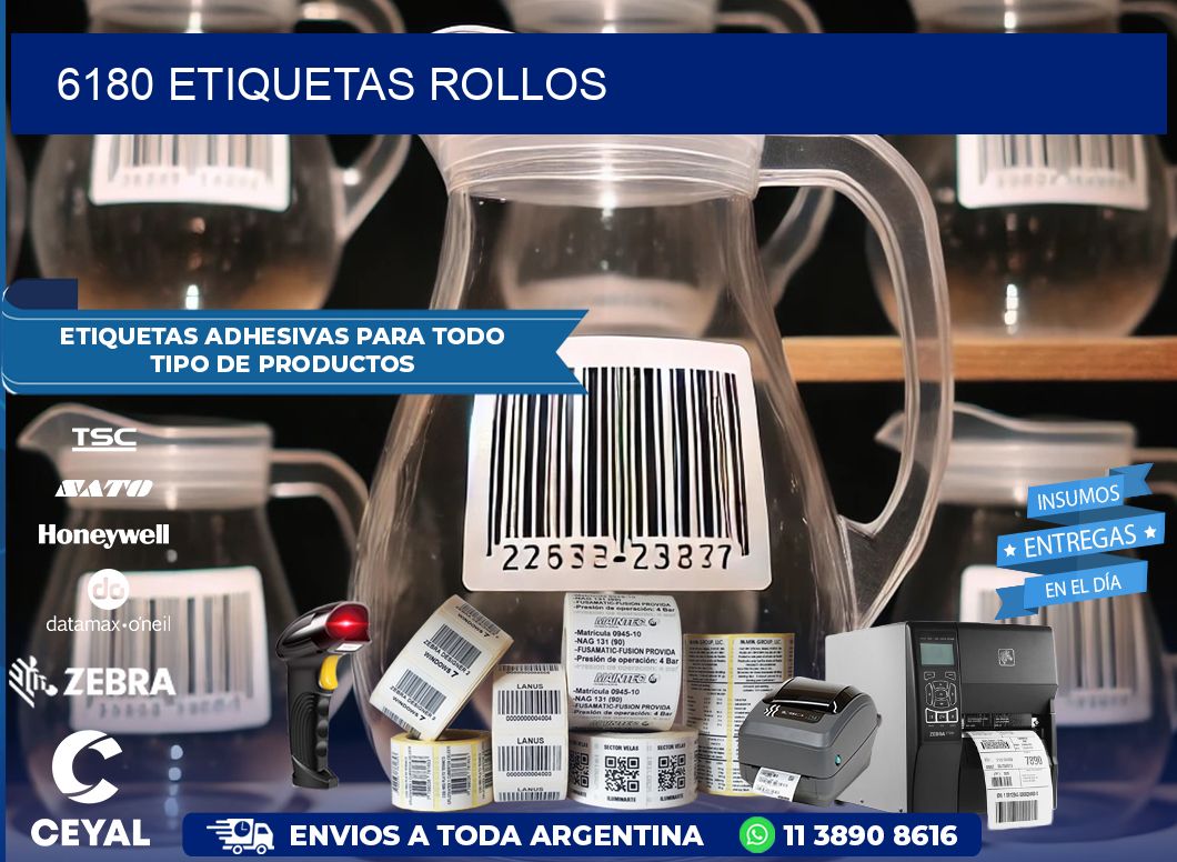 6180 etiquetas rollos