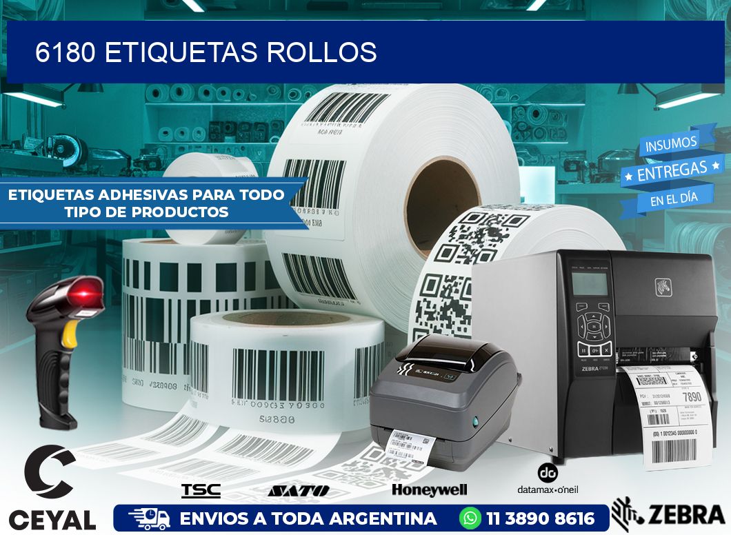 6180 etiquetas rollos