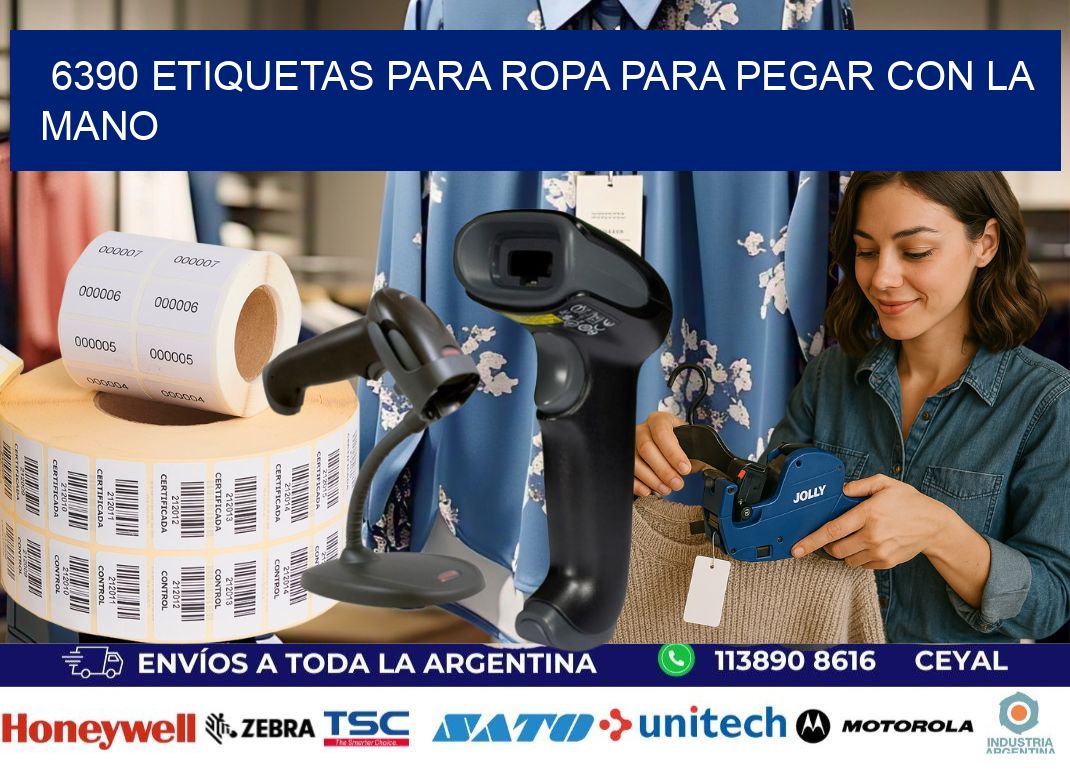 6390 Etiquetas para ropa para pegar con la mano